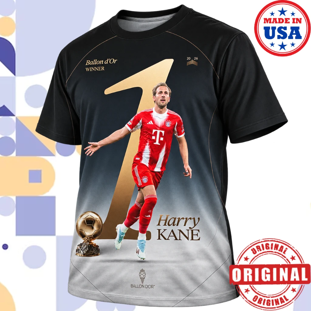 Harry Kane Bayern Munich Ballon d’Or 2026 All Over Print T-Shirt
